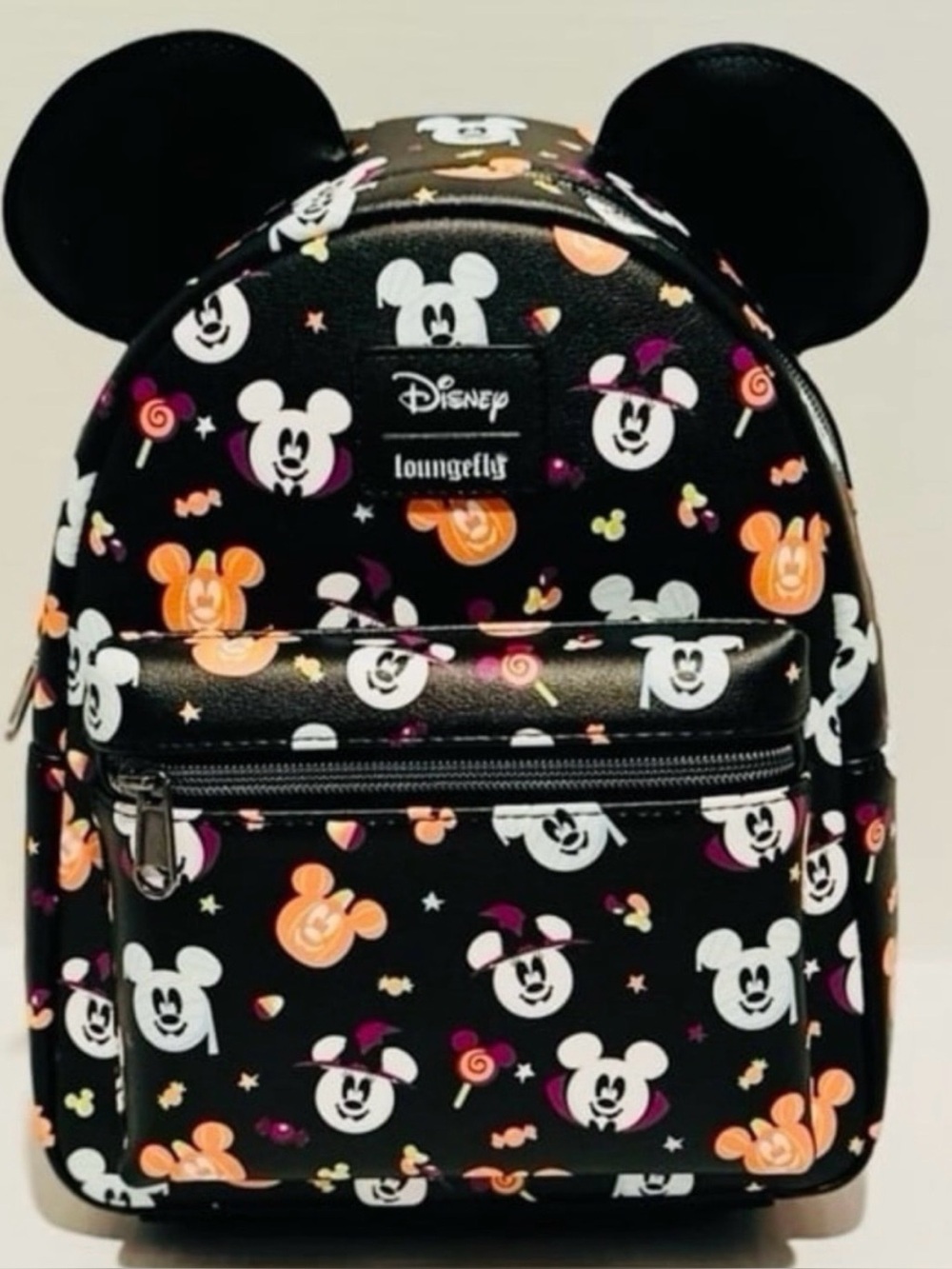 Loungefly Disney Mickey Mouse Halloween Mini Backpack Black Orange Purple New Fe